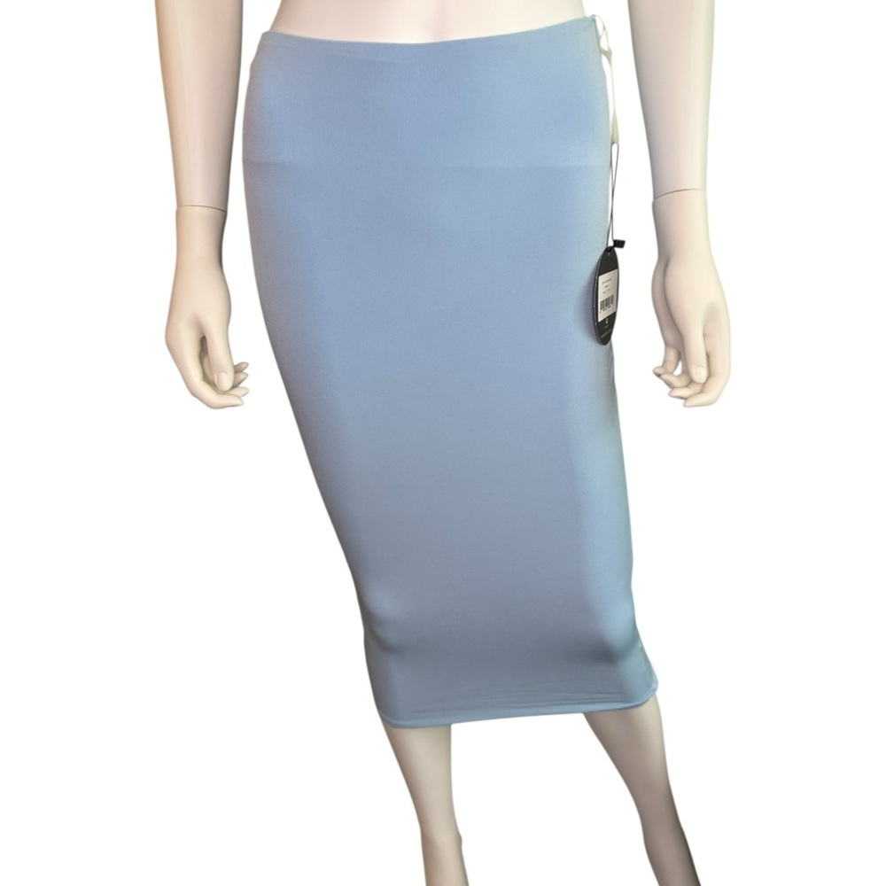 Nookie Ice Blue Pencil Midi Skirt